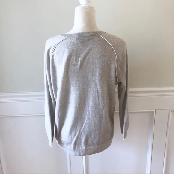 J. Crew New Merino Wool Tipped Gray Sweater XS - Picture 3 of 5